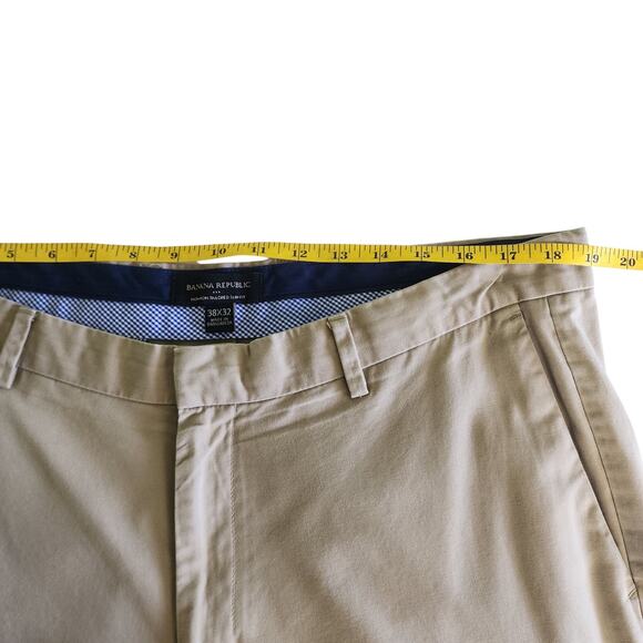 Banana Republic Factory Mens Non Iron Tailored Slim Fit Chino Pants Size 38 X 32 - Picture 11 of 14